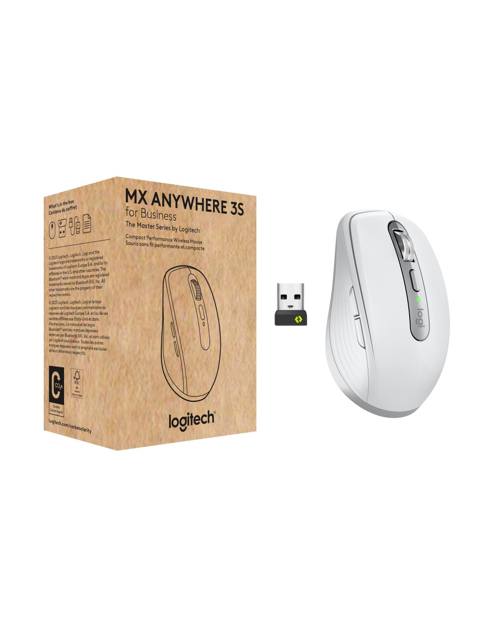 Logitech MX Anywhere 3S for Business souris Bureau Droitier RF sans fil + Bluetooth Laser 8000 DPI