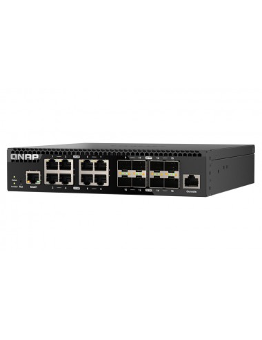 QNAP QSW-M3216R-8S8T switch Gestionado L2 L3 10G Ethernet (100 1000 10000) 1U Negro