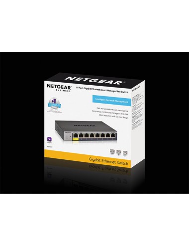 NETGEAR GS108Tv3 Géré L2 Gigabit Ethernet (10 100 1000) Gris