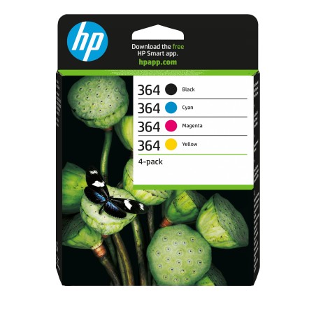 HP 364 pack de 4 cartouches d'encre noir cyan magenta jaune authentiques