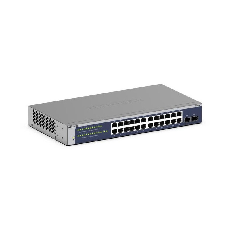 NETGEAR GS724T Géré L2+/L3 Gigabit Ethernet (10/100/1000) 1U Bleu, Gris
