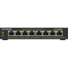 NETGEAR GS308EP Géré L2 L3 Gigabit Ethernet (10 100 1000) Connexion Ethernet, supportant l'alimentation via ce port (PoE) Noir