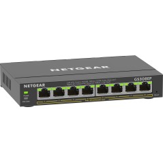 NETGEAR GS308EP Géré L2 L3 Gigabit Ethernet (10 100 1000) Connexion Ethernet, supportant l'alimentation via ce port (PoE) Noir