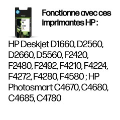 HP 300 pack de 2 cartouches d'encre noir trois couleurs authentiques
