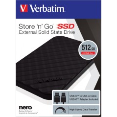 Verbatim Disque SSD portable Store 'n' Go USB 3.2 Gén 1 512 Go