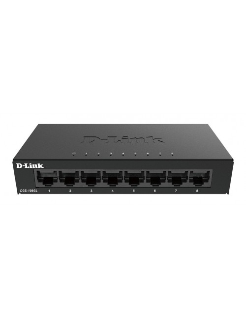 D-Link DGS-108GL Non gestito Gigabit Ethernet (10 100 1000) Nero