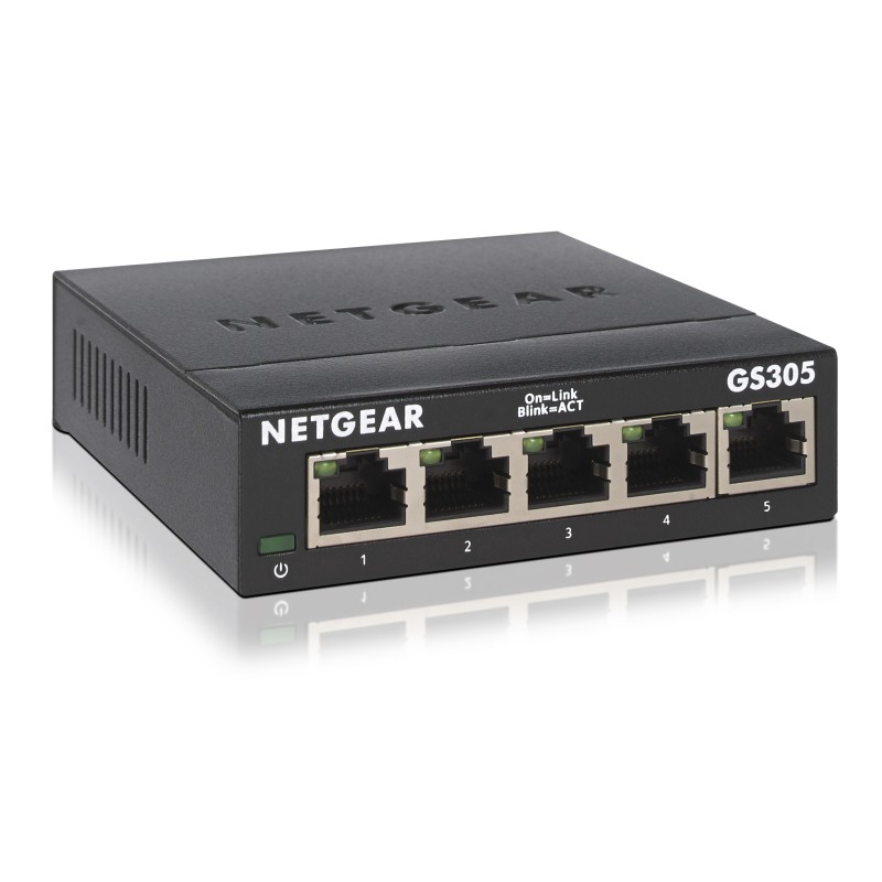NETGEAR GS305 Non-géré L2 Gigabit Ethernet (10/100/1000) Noir NETGEAR GS305 Non-géré L2 Gigabit Ethernet (10/100/1000) Noir