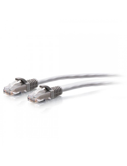 C2G Cable de conexión Ethernet delgado sin apantallar (UTP) con protección antienganche Cat6a de 0,3 m - Gris