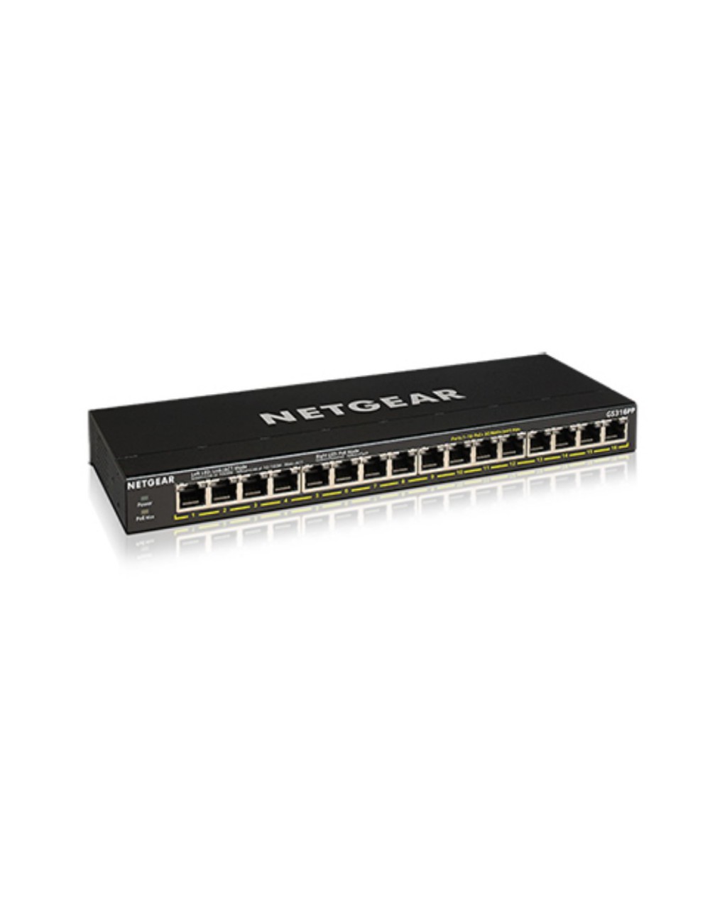 NETGEAR GS316PP Non-géré Gigabit Ethernet (10 100 1000) Connexion Ethernet, supportant l'alimentation via ce port (PoE) Noir