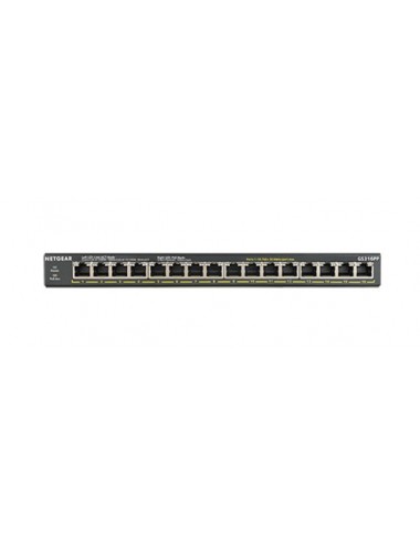 NETGEAR GS316PP No administrado Gigabit Ethernet (10 100 1000) Energía sobre Ethernet (PoE) Negro