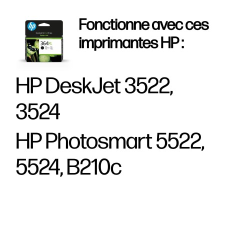 HP 364XL cartouche d'encre noir grande capacité authentique