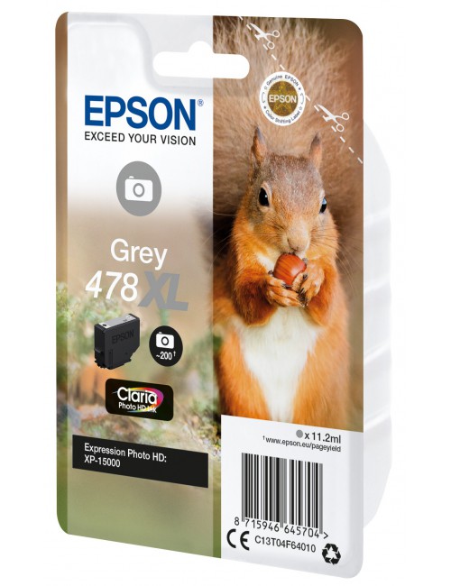 Epson Squirrel Singlepack Grey 478XL Claria Photo HD Ink