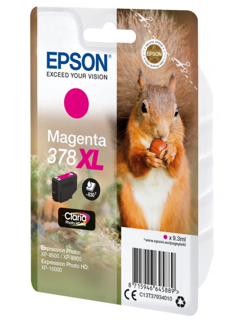 Epson Squirrel Singlepack Magenta 378XL Claria Photo HD Ink