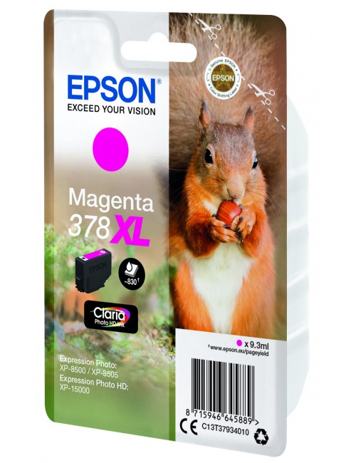 Epson Squirrel Singlepack Magenta 378XL Claria Photo HD Ink