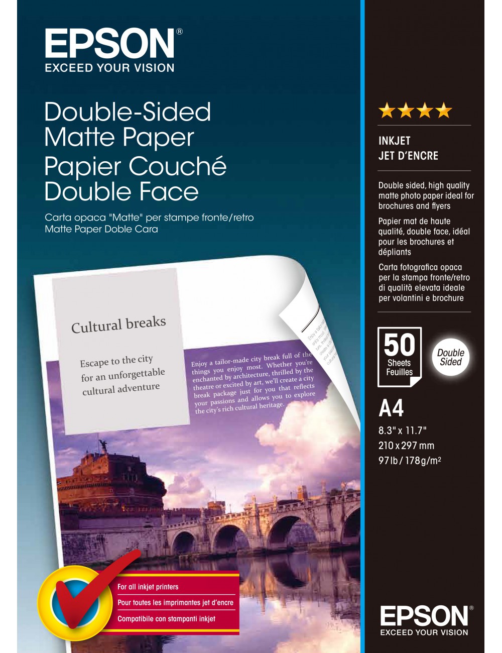 Epson Double-Sided Matte Paper - A4 - 50 Fogli