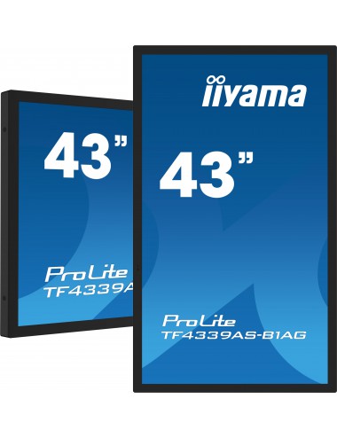 iiyama TF4339AS-B1AG affichage de messages Écran plat de signalisation numérique 108 cm (42.5") LED 500 cd m² 4K Ultra HD Noir