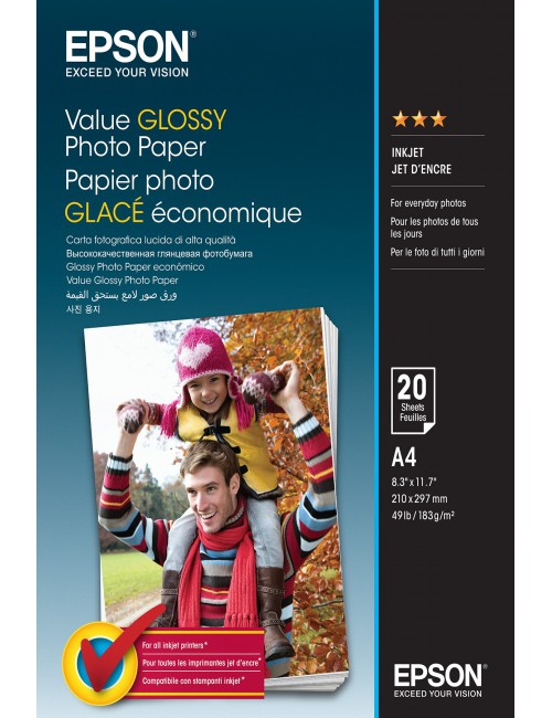 Epson Value Glossy Photo Paper - A4 - 20 Feuilles