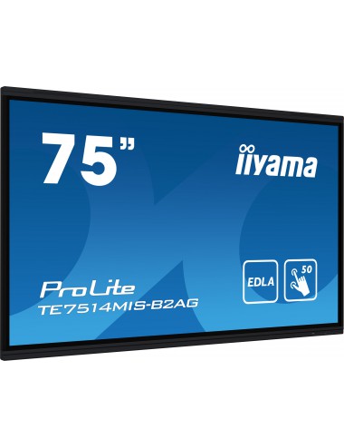 iiyama PROLITE TE7514MIS-B2AG Écran plat de signalisation numérique 190,5 cm (75") LCD Wifi 435 cd m² 4K Ultra HD Noir Écran