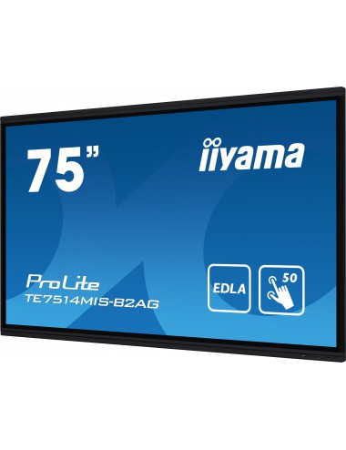 iiyama PROLITE TE7514MIS-B2AG Écran plat de signalisation numérique 190,5 cm (75") LCD Wifi 435 cd m² 4K Ultra HD Noir Écran