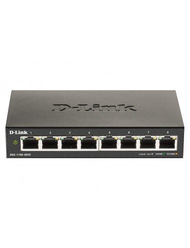 D-Link DGS-1100-08V2 Gestionado L2 Gigabit Ethernet (10 100 1000) Negro