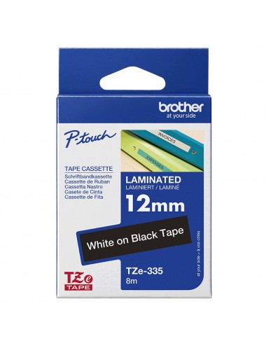 Brother TZE-335 label-making tape White on black TZ