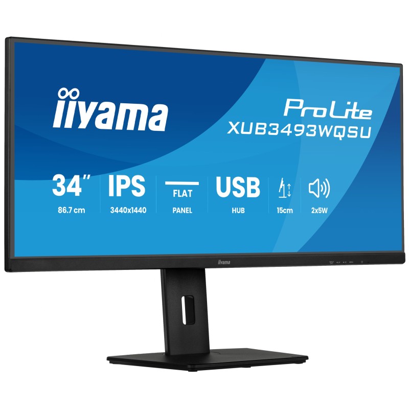 iiyama ProLite XUB3493WQSU-B6 écran plat de PC 86,4 cm (34") 3440 x 1440 pixels UltraWide Quad HD LED Noir iiyama ProLite XUB3493WQSU-B6 écran plat de PC 86,4 cm (34") 3440 x 1440 pixels UltraWide Quad HD LED Noir