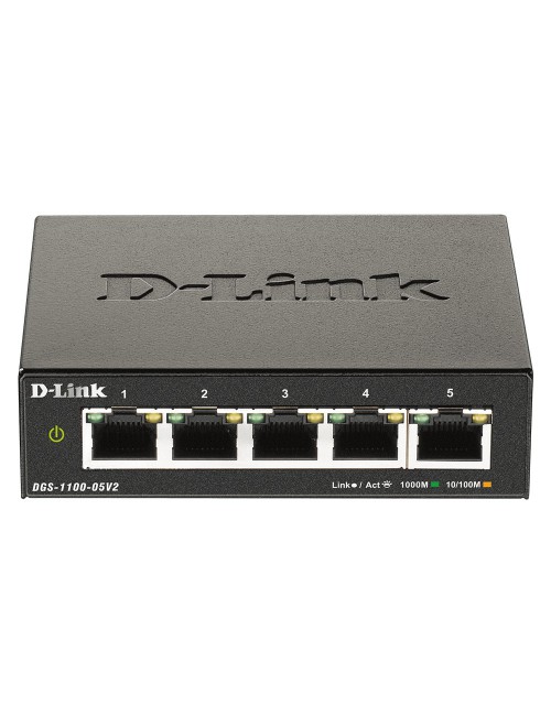 D-Link DGS-1100-05V2 E switch di rete Gestito L2 Gigabit Ethernet (10 100 1000) Nero