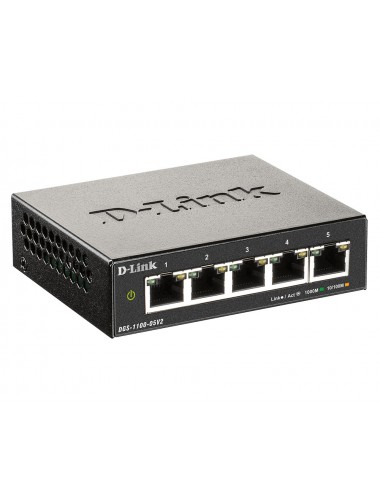 D-Link DGS-1100-05V2 E switch Gestionado L2 Gigabit Ethernet (10 100 1000) Negro