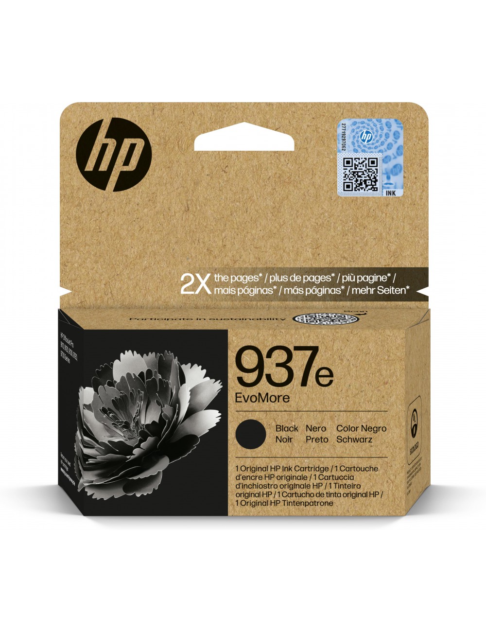 HP Cartucho de Tinta Original EvoMore 937e negra