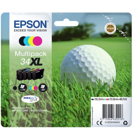 Epson Golf ball Encre DURABrite Ultra multipack 4 couleurs Balle de golf 34XL