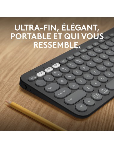 Logitech Pebble Keys 2 K380s tastiera Universale RF senza fili + Bluetooth AZERTY Francese Grafite