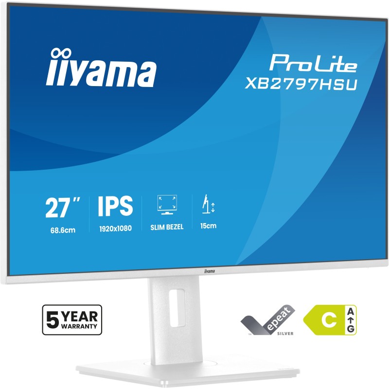 iiyama ProLite XB2797HSU-W1 écran plat de PC 68,6 cm (27") 1920 x 1080 pixels Full HD LED Blanc