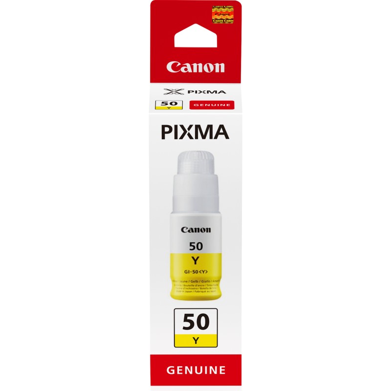 Canon GI-50 Y, haut rendement, bouteille d'encre, Jaune Canon GI-50 Y, haut rendement, bouteille d'encre, Jaune