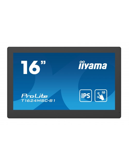 iiyama T1624MSC-B1 pantalla de señalización Panel plano interactivo 39,6 cm (15.6") LCD 450 cd m² Full HD Negro Pantalla