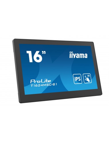 iiyama T1624MSC-B1 pantalla de señalización Panel plano interactivo 39,6 cm (15.6") LCD 450 cd m² Full HD Negro Pantalla