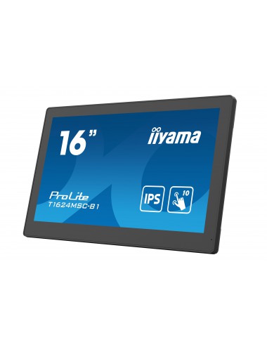 iiyama T1624MSC-B1 pantalla de señalización Panel plano interactivo 39,6 cm (15.6") LCD 450 cd m² Full HD Negro Pantalla