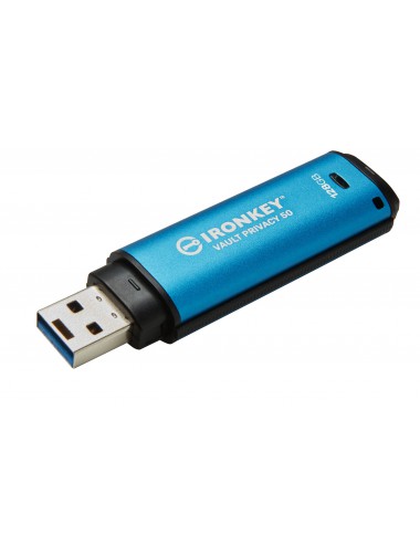 Kingston Technology IronKey Vault Privacy 50 unidad flash USB 128 GB USB tipo A 3.2 Gen 1 (3.1 Gen 1) Negro, Azul