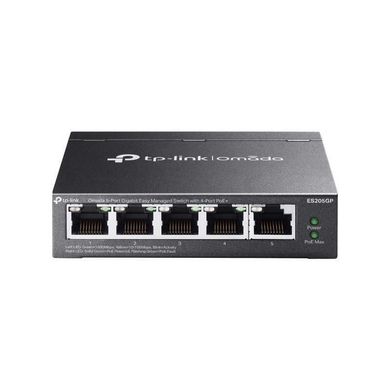TP-Link Omada ES205GP commutateur réseau Géré Gigabit Ethernet (10/100/1000) Connexion Ethernet, supportant l'alimentation via TP-Link Omada ES205GP commutateur réseau Géré Gigabit Ethernet (10/100/1000) Connexion Ethernet, supportant l'alimentation via
