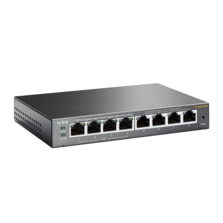 TP-Link TL-SG108PE Géré L2 Gigabit Ethernet (10/100/1000) Connexion Ethernet, supportant l'alimentation via ce port (PoE) Noir