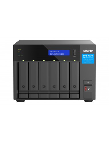 QNAP TVS-H674T-I5-32G serveur de stockage NAS Tower Intel® Core™ i5 i5-12400 32 Go DDR4 HDD QNAP QTS Noir