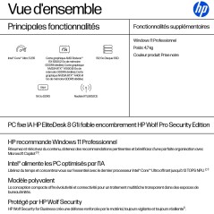 HP EliteDesk 8 SFF G1i AI Wolf Pro Security Edition Intel Core Ultra 5 235 16 Go DDR5-SDRAM 512 Go SSD Windows 11 Pro PC AI PC
