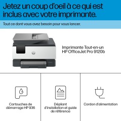HP OfficeJet Pro 9120b Sans fil All-in-One Couleur Imprimante, Impression recto-verso copieur, scanner