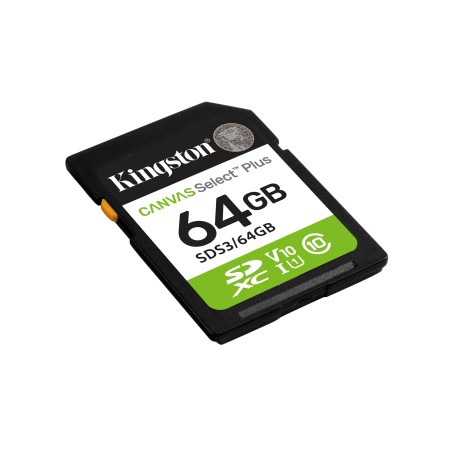 Kingston Technology 64 Go SDXC Canvas Select Plus Gen3 100 Mo/s C10 UHS-I U1 V10