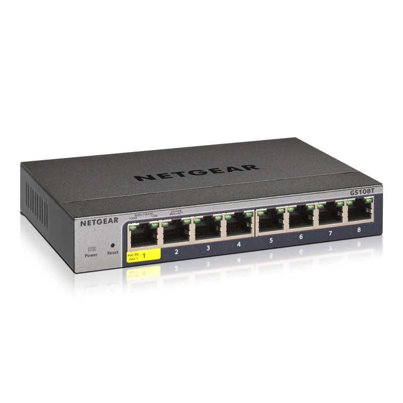 NETGEAR GS108T Géré L2 Gigabit Ethernet (10/100/1000) Gris NETGEAR GS108T Géré L2 Gigabit Ethernet (10/100/1000) Gris