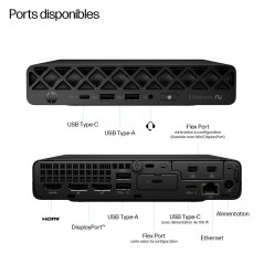 HP EliteDesk 8 Mini G1a Desktop Next Gen AI PC Copilot+ PC 350 24 Go DDR5-SDRAM 512 Go SSD Windows 11 Pro Mini PC