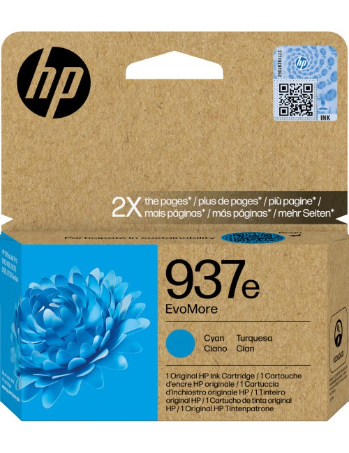 HP 937e Cartouche d’encre authentique Cyan EvoMore