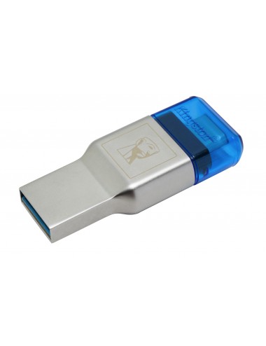 Kingston Technology MobileLite Duo 3C lecteur de carte mémoire USB 3.2 Gen 1 (3.1 Gen 1) Type-A Type-C Bleu, Argent