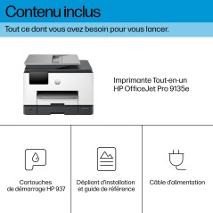 HP OfficeJet Pro 9135e Sans fil All-in-One Couleur Imprimante, Instant Ink Impression recto-verso