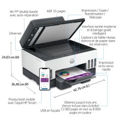 HP Smart Tank 7605 Sans fil All-in-One Couleur Imprimante, Impression recto-verso copieur, scanner
