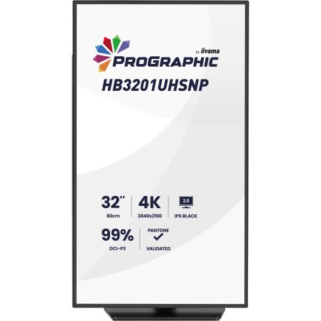 iiyama ProGraphic HB3201UHSNP-B1 écran plat de PC 80 cm (31.5") 3840 x 2160 pixels 4K Ultra HD Noir